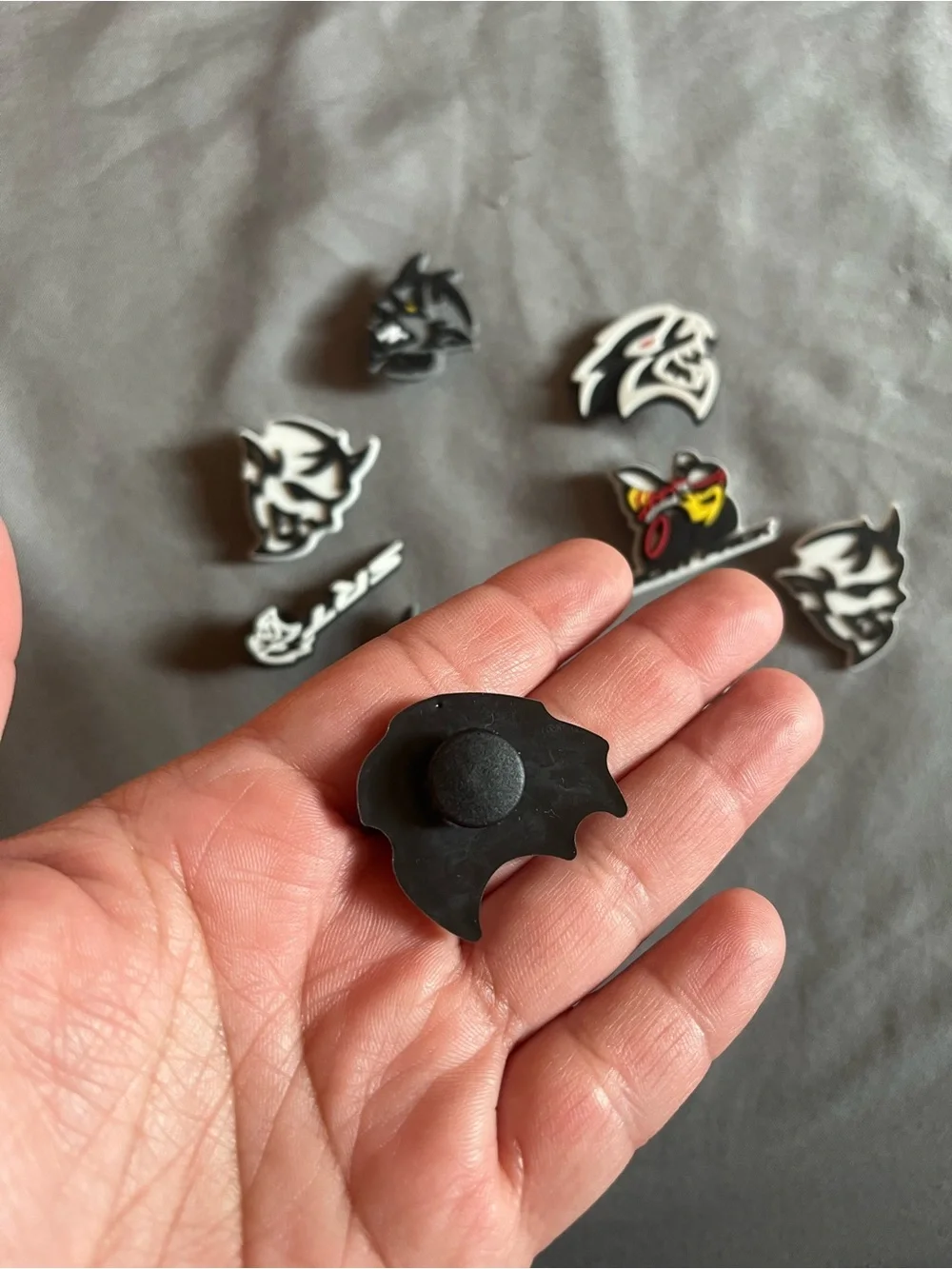 SRT Hellcat Rubber Pin Set - Black & White Car Emblems